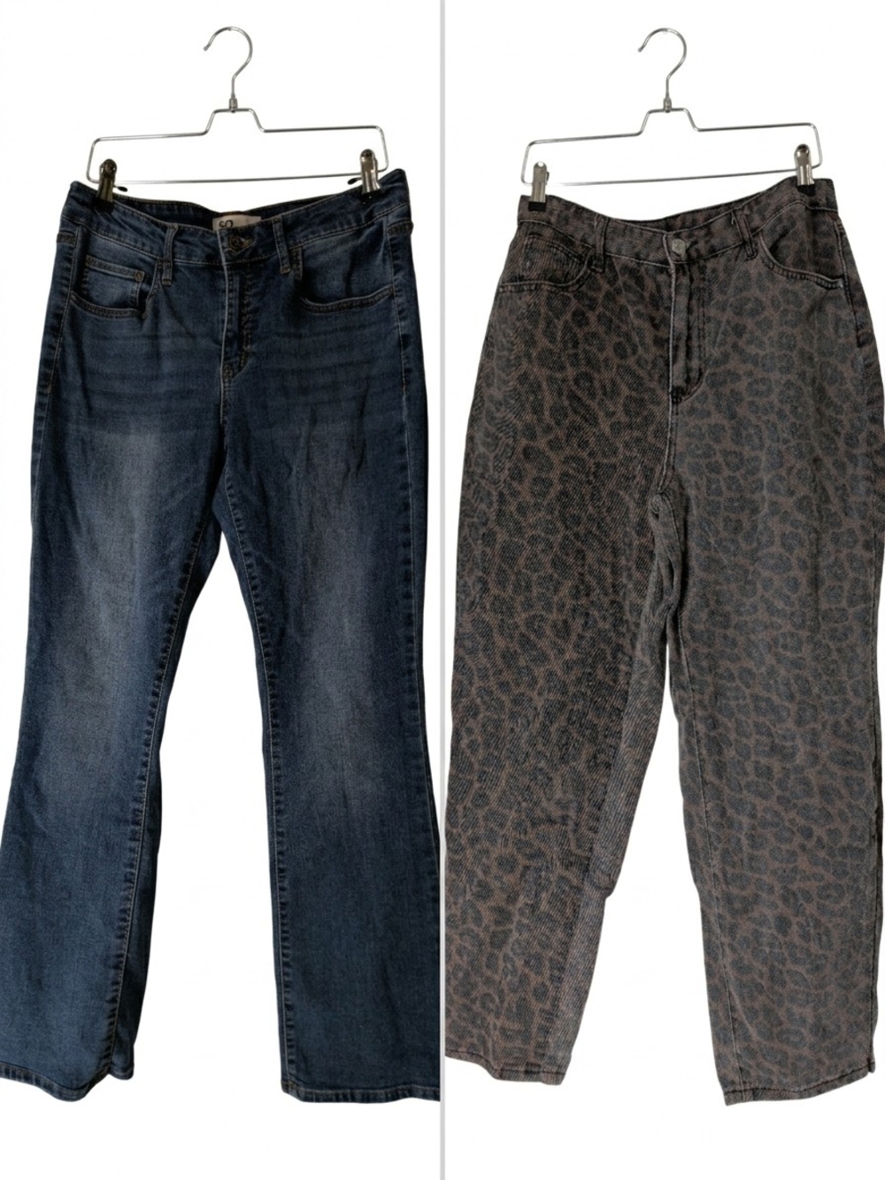 Size 10/11 Denim Lot: SO Low Rise Bootcut & SHEIN Leopard Jeans (Bundle of 2)